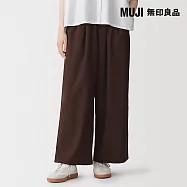 【MUJI 無印良品】女柔滑舒適寬版直筒褲 L 深棕