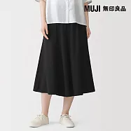 【MUJI 無印良品】女柔滑舒適褲裙 S 黑色