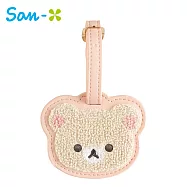 【日本正版授權】拉拉熊 皮質刺繡 行李吊牌 - 懶熊妹款