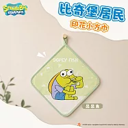 【海綿寶寶】可愛印花舒柔速乾小方巾/手帕25X25公分_ 呆呆魚