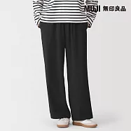 【MUJI 無印良品】女嫘縈混聚酯纖維舒適長褲 S 黑色