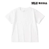 【MUJI 無印良品】兒童棉天竺圓領短袖T恤 110 柔白
