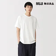 【MUJI 無印良品】男天竺圓領短袖T恤 S 白色