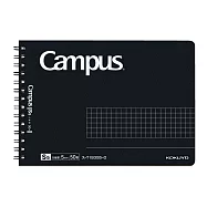 KOKUYO Campus大人橫向筆記本 (線圈款)B6方格-黑