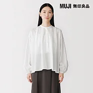 【MUJI 無印良品】女直線剪裁套衫 S-M 白色
