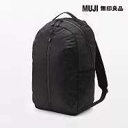 【MUJI 無印良品】可減輕肩膀負擔撥水加工商務後背包(圓形) 黑色