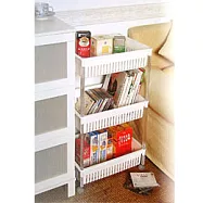 《多倫多》多用途三層深型架(附輪) 純白色