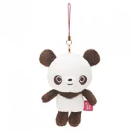 San-X 巧克貓熊變身系列毛絨公仔螢幕擦吊飾。白