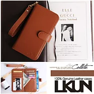 【韓國原裝潮牌 LKUN】Samsung Galaxy S4 i9500 專用保護皮套 100%高級牛皮皮套㊣ 多功能多用途手機皮套&錢包完美結合(咖啡)