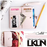 【韓國原裝潮牌 LKUN】Samsung Galaxy S4 i9500 專用保護皮套 100%高級牛皮皮套㊣ 多功能多用途手機皮套&錢包完美結合(粉紅)