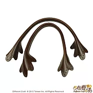 【布藝漾小舖】純手工頂級鹿角造型牛皮包心提把深咖