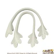 【布藝漾小舖】純手工頂級鹿角造型牛皮包心提把麻色