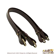 【布藝漾小舖】純手工頂級牛皮側調提把深咖