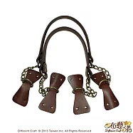【布藝漾小舖】純手工頂級牛皮金屬鍊提把淺咖