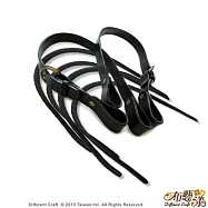 【布藝漾小舖】純手工頂級雙槓皮帶造型提把黑色