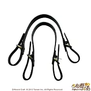 【布藝漾小舖】純手工頂級反扣皮帶造型牛皮提把(雞眼釘款)黑色