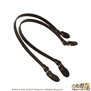 【布藝漾小舖】純手工頂級正牛皮小提把2入組深咖