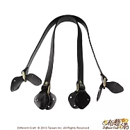 【布藝漾小舖】純手工頂級如意下片牛皮提把(長)黑色