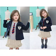 氣質女學院風三件套 外套+上衣+裙子 ~畢業 喜慶90藍色氣質女學院風三件套 外套+上衣+裙子
