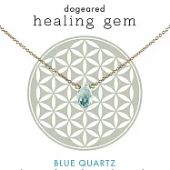 【Dogeared】美國品牌Healing Gem祈願誕生石K金項鍊~透明淺水藍水晶 16英吋