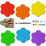 【LE CASSEROLE】超耐熱無毒矽膠止滑隔熱墊六入組(花開富貴系列)