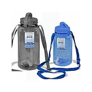 《大肚皮》大容量吸管水壺2入(附背帶)1500CC 灰色