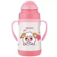 MoliFun魔力坊 不鏽鋼真空兒童吸管杯/學習杯260ml-寶貝羊