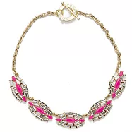 CC SKYE Queen Rebel方鑽金項鍊-螢光桃紅 附原廠禮物盒螢光桃紅