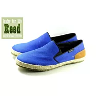 【Dogyball】JB4 草編超柔軟防潑水懶人帆布鞋 真皮運動鞋墊內里藍色40藍色