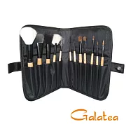 【Galatea葛拉蒂】彩顏系列 12支裝刷具+可站立收納套(彩妝刷具/化妝刷/眼線刷/唇刷/眼影刷/蜜粉刷/腮紅刷)
