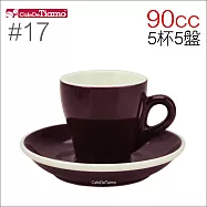 Tiamo 17號鬱金香濃縮杯盤組(雙色) 90cc 五杯五盤 (紫) HG0850P