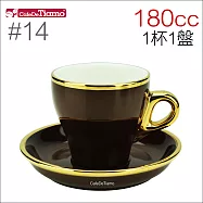 Tiamo 14號鬱金香卡布杯盤組(K金) 180cc 一杯一盤 (咖啡) HG0847BR