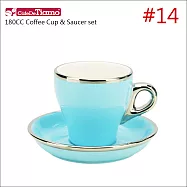 Tiamo 14號鬱金香陶瓷杯盤組(白金)(粉藍)180cc (HG0843BB)