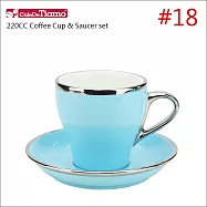 Tiamo 18號鬱金香陶瓷杯盤組(白金)(粉藍)220cc (HG0844BB)