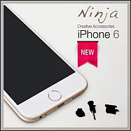 【東京御用Ninja】iPhone 6通用款矽膠螺旋防塵取卡針+耳機孔防塵塞+傳輸底塞(黑色)