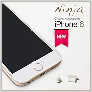 【東京御用Ninja】iPhone 6通用款耳機孔防塵塞+Lightning防塵底塞(白色)2入裝