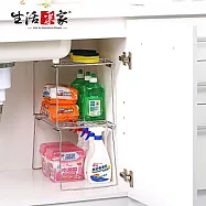 【生活采家】台灣製304不鏽鋼廚房可堆疊ㄇ型收納架(2入裝)#99255