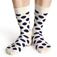 『摩達客』瑞典進口【Happy Socks】白底藍圓點中統襪 41-46