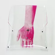 【摩達客】韓國進口EXO合作設計品牌DBSW 手印時尚手拿包(中)小平版套收納袋公文包資料袋潮袋無透明粉紅