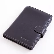 ABS愛貝斯 護照夾 直式真皮 2活頁8卡雙層鈔票層拉鍊隔層零錢層 (黑) 7070-026