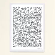 【摩達客】西班牙知名插畫家Judy Kaufmann藝術創作海報掛畫裝飾畫 (附Judy本人簽名)(含木框)近鄰