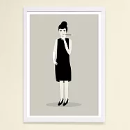 【摩達客】西班牙知名插畫家Judy Kaufmann藝術創作海報掛畫裝飾畫 (附Judy本人簽名)(含木框)奧黛麗赫本