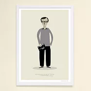 【摩達客】西班牙知名插畫家Judy Kaufmann藝術創作海報掛畫裝飾畫 (附Judy本人簽名)(含木框)伍迪艾倫