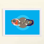 【摩達客】西班牙知名插畫家Judy Kaufmann藝術創作海報掛畫裝飾畫 (附Judy本人簽名)(含木框)喝咖啡