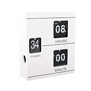 時尚白色方型翻頁鐘