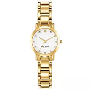 Kate Spade 艾斯皇后晶鑽時尚腕錶-白X金