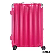 AOU 極速致美系列高端鋁框箱 25吋 獨創PC防刮專利設計飛機輪旅行箱 (玫紅) 90-020B