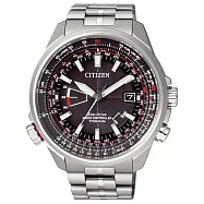 CITIZEN Eco-Drive 浮華爵士鈦金屬光動能腕錶-銀