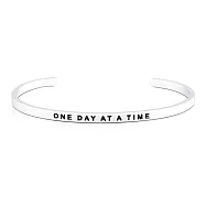 MANTRABAND 美國悄悄話手環 One day at a time 認真過好每一天 銀色 銀色