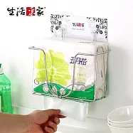【生活采家】樂貼系列台灣製304不鏽鋼廚房方形紙巾架(金)#27210